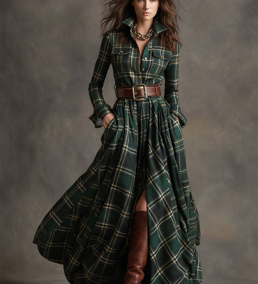 Elena - Karirana košulja-haljina